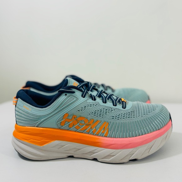Hoka One One Shoes - Hoka One One Women's Bondi 7 Blue Pink Running Shoes Women's 8.5D 1110519 BHBI